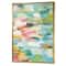 Designart - Handpainted Abstract Flowers in Blue and Pink - Cabin &#x26; Lodge Canvas in Gold Frame